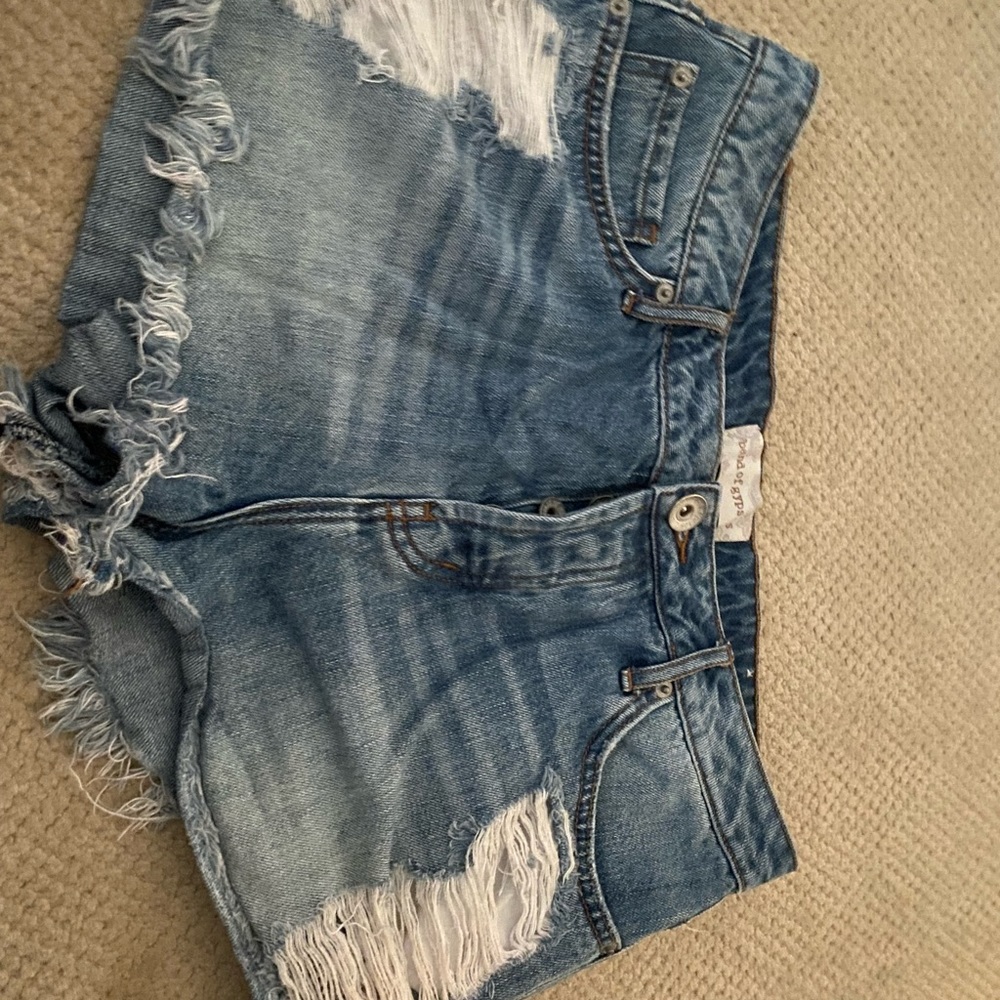 Double sided ripped high waisted shorts